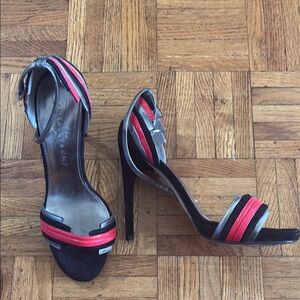 Ivanka Trump Black and Red Heels with Elegant Design